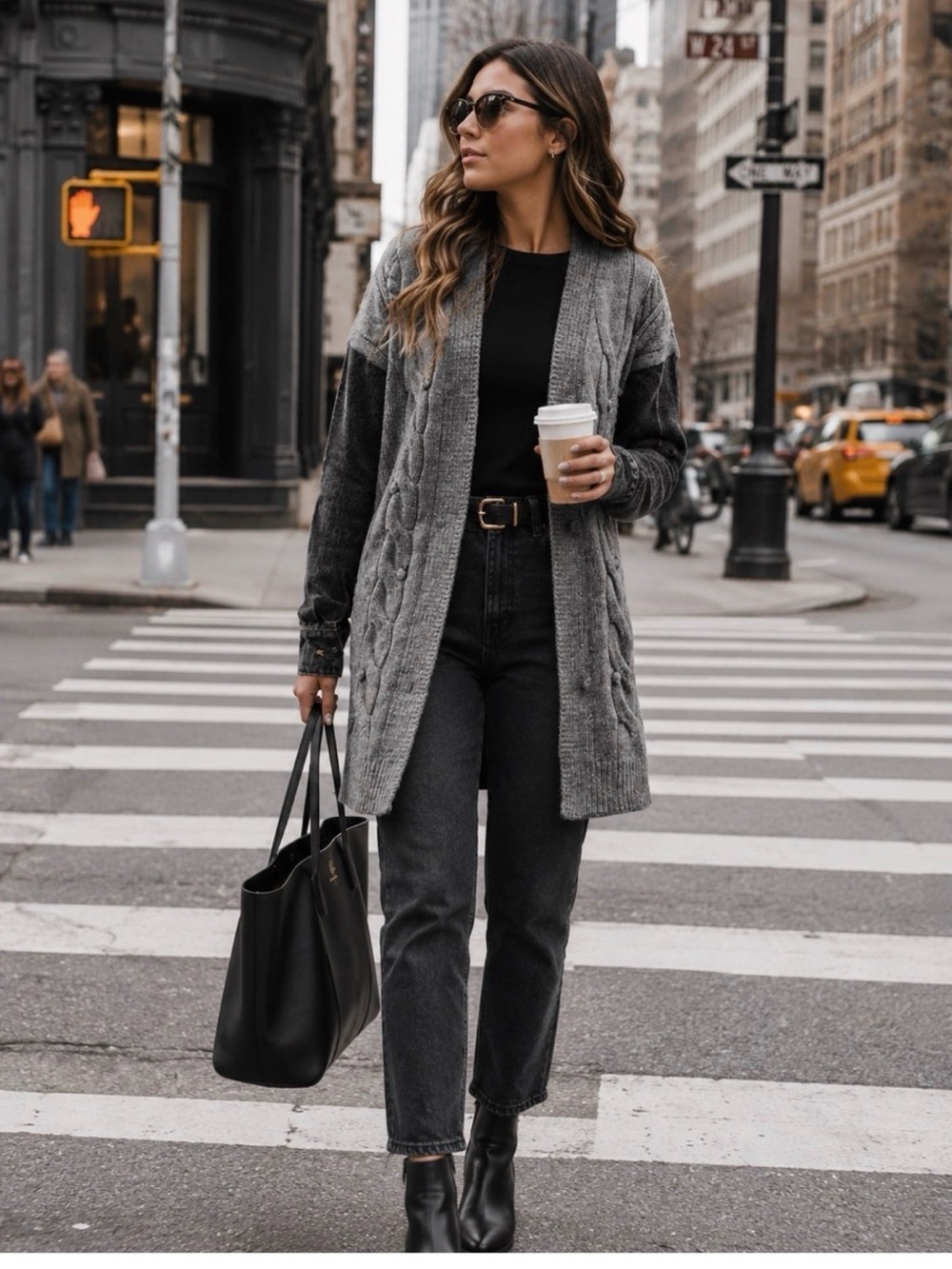 Poem & thread Cable Knit Cardigan Sweater